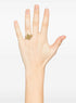 Anillo de diamantes con flor arabesca en oro amarillo de 18 kt